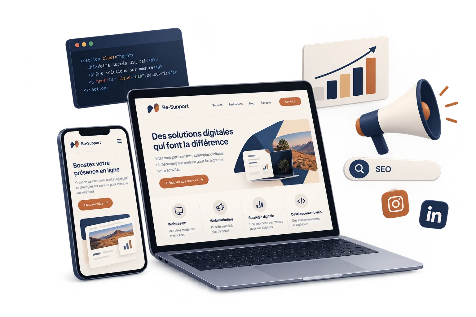 De la maquette au site en ligne, jusqu'aux résultats marketing